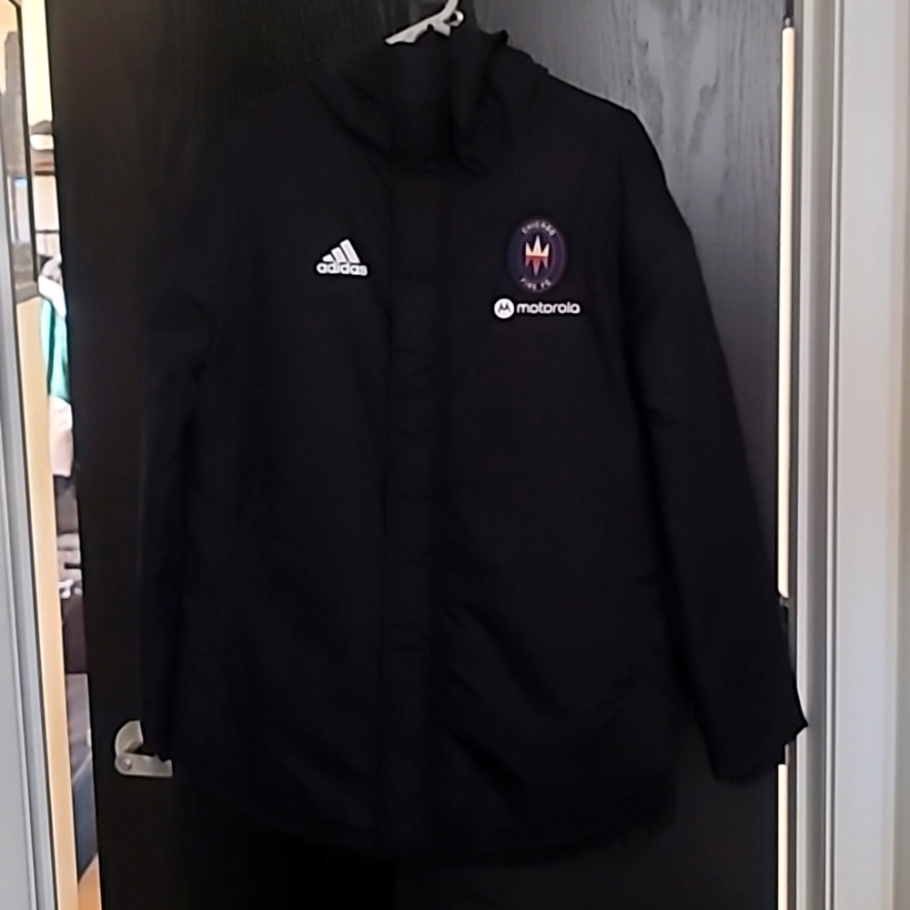 Chicago Fire FC Winter Coat - Adidas Black Men's M